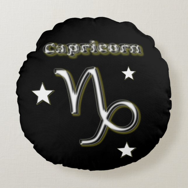 Capricorn symbol round pillow (Front)