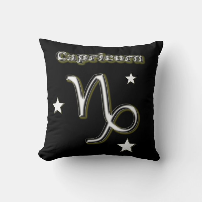 Capricorn symbol throw pillow (Front)
