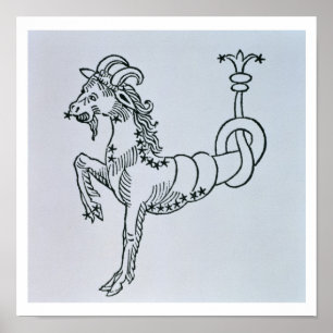 Capricorn (the Goat) an illustration from the 'Poe Poster