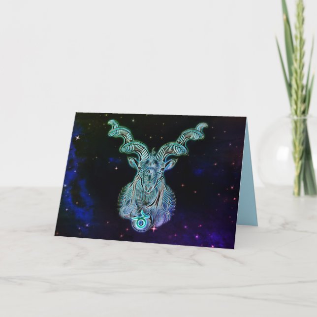 capricorn the goat zodiac greeting card (Front)