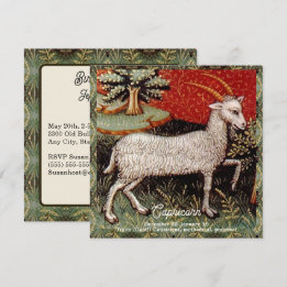 Capricorn the Goat Zodiac Sign Birthday Party Invitation