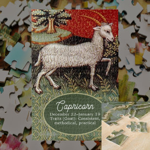 Capricorn the Goat Zodiac Sign Birthday Party Jigsaw Puzzle