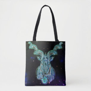 capricorn the goat zodiac tote bag