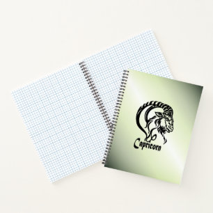 Capricorn the Sea Goat Zodiac Green Notebook