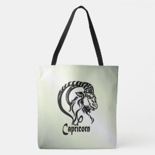 Capricorn the Sea Goat Zodiac Green Tote Bag