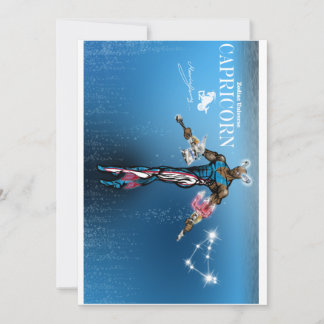 Capricorn Theme birthday invitation. Invitation