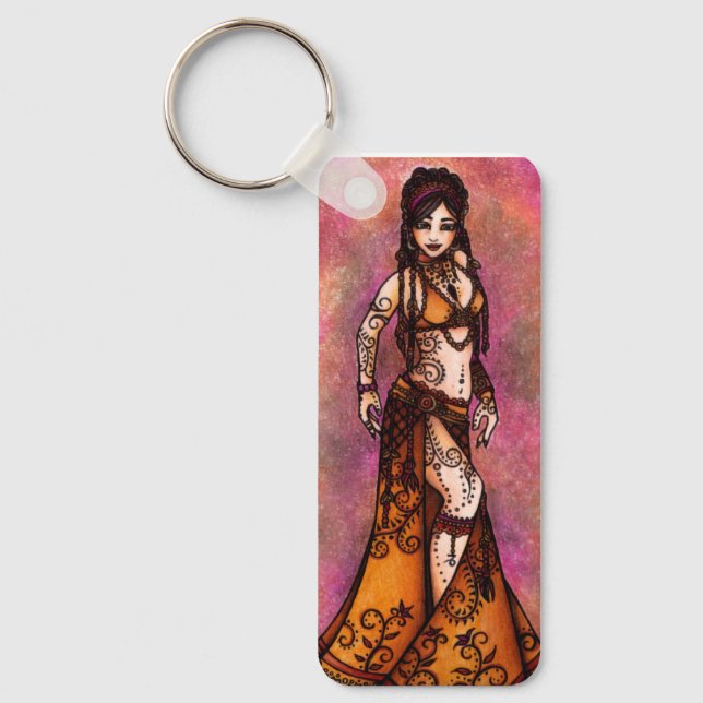 Capricorn Tribal Belly Dancer Keychain (Front)