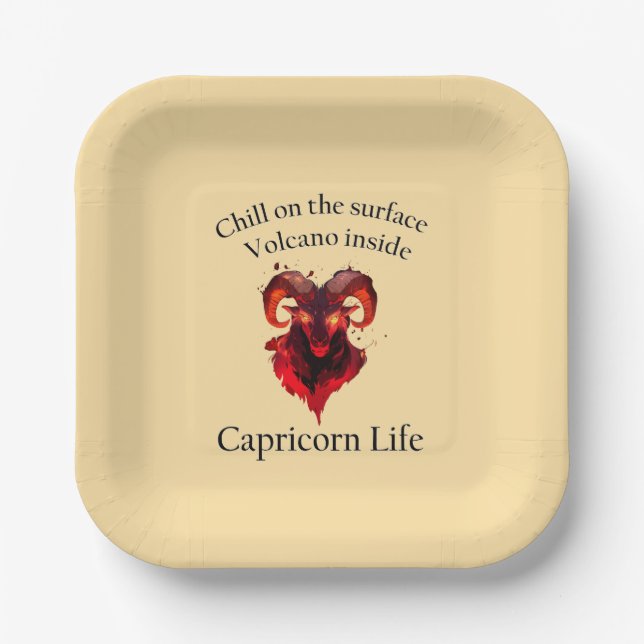 Capricorn Vibes. Birthday plate (Front)