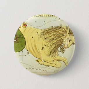 Capricorn Vintage Constellation, Urania's Mirror 2 Inch Round Button