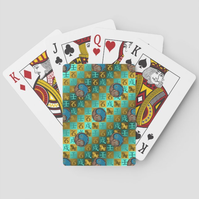 Capricorn & Water Dog Playing Cards (Back)