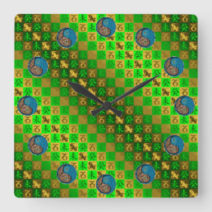 Capricorn & Water Goat Square Wall Clock