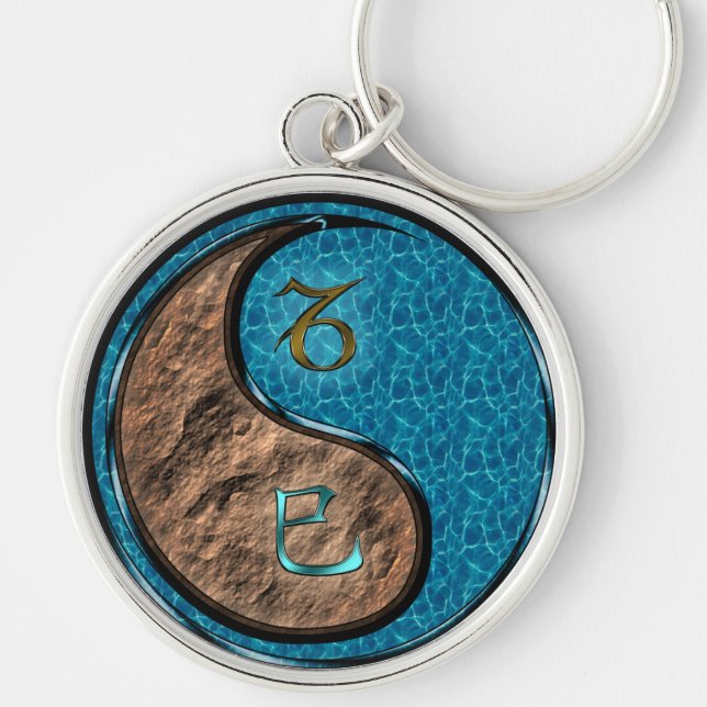 Capricorn & Water Snake Keychain (Front)