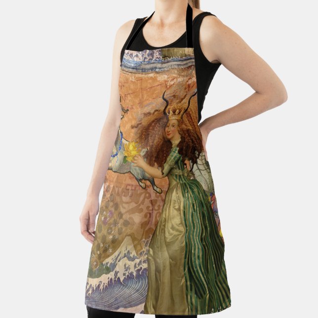 Capricorn Woman Goat Whimsical Fun Apron (Insitu)