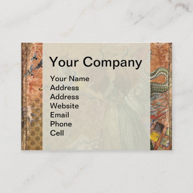 Capricorn Woman Goat Whimsical Fun Business Card (Front)