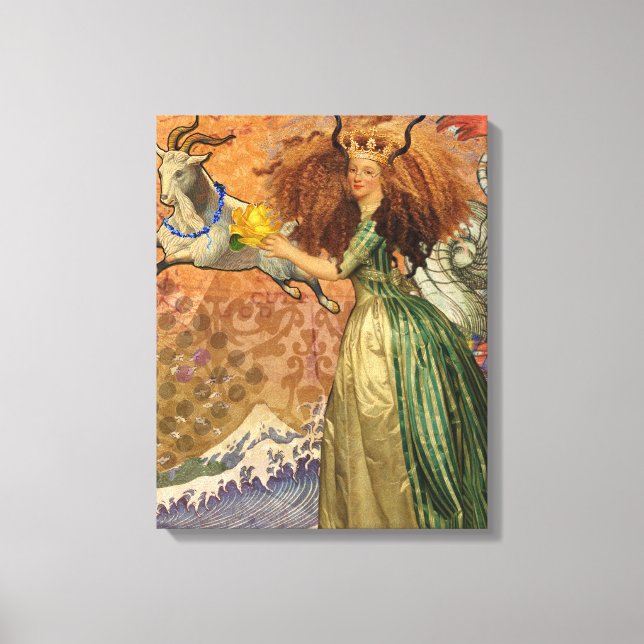 Capricorn Woman Goat Whimsical Fun Canvas Print (Front)
