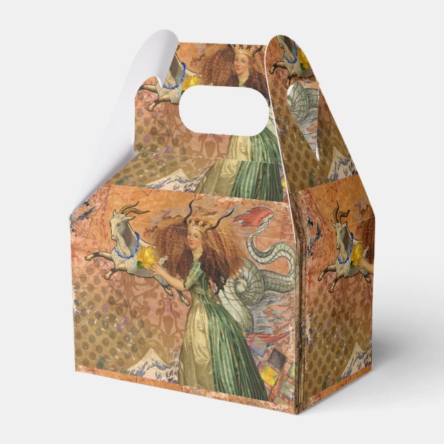 Capricorn Woman Goat Whimsical Fun Favor Box (Front Side)