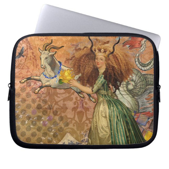 Capricorn Woman Goat Whimsical Fun Laptop Sleeve (Front)