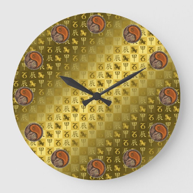 Capricorn & Wood Dragon Large Clock (Front)