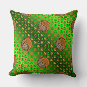 Capricorn & Wood Goat Throw Pillow