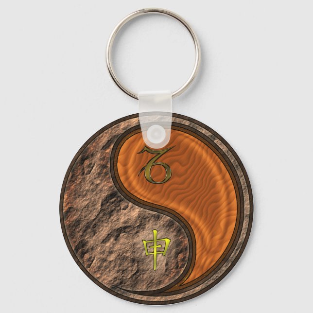 Capricorn & Wood Monkey Keychain (Front)