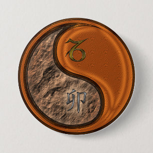 Capricorn & Wood Rabbit 3 Inch Round Button