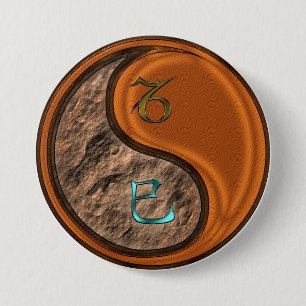 Capricorn & Wood Snake 3 Inch Round Button