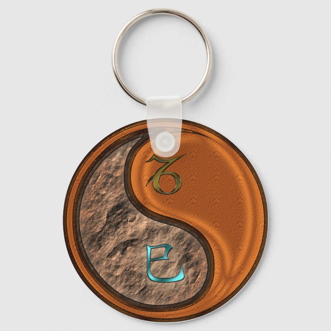 Capricorn & Wood Snake Keychain (Front)