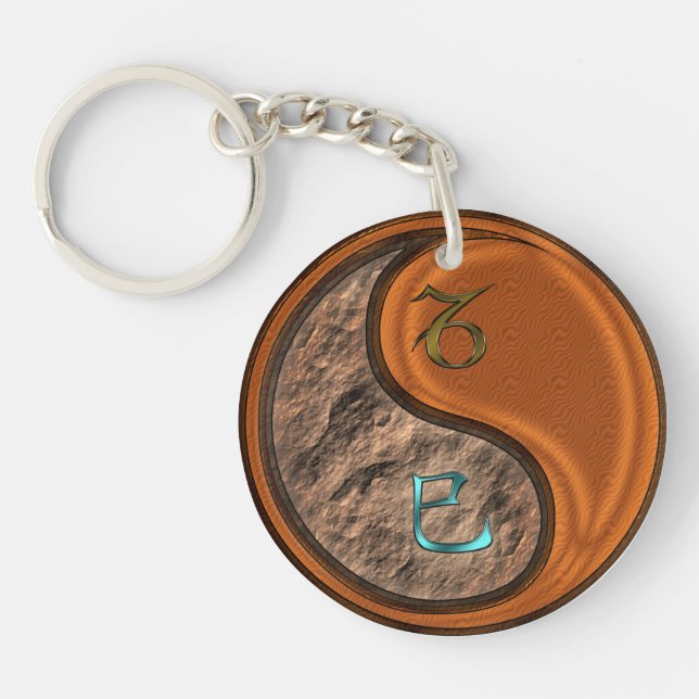 Capricorn & Wood Snake Keychain (Front)
