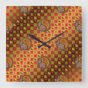 Capricorn & Wood Tiger Square Wall Clock