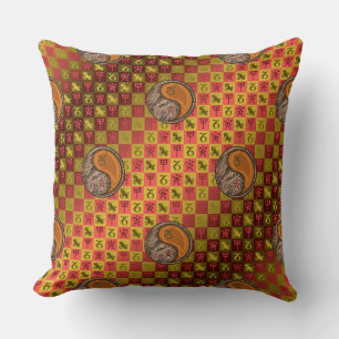 Capricorn & Wood Tiger Throw Pillow