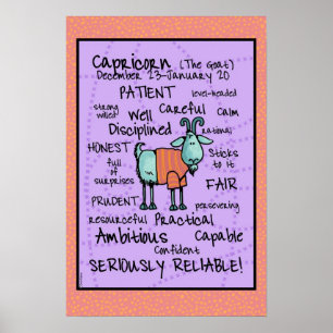 capricorn wordcloud poster