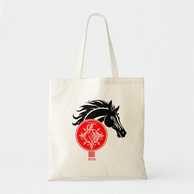 Capricorn x Custom Year of the Horse 2026 Tote Bag (Front)