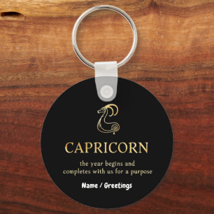 Capricorn Year Begins & Ends With Us Customizable Keychain