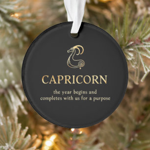 Capricorn Year Begins & Ends With Us Customizable Ornament