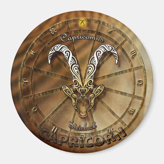 Capricorn Zodiac Astrology design Magnet (Front)