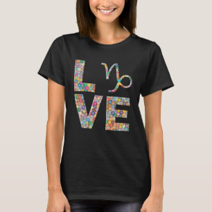 Capricorn Zodiac Astrology Love Flowers T-Shirt