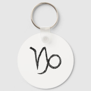 Capricorn. Zodiac Astrology Sign. Keychain