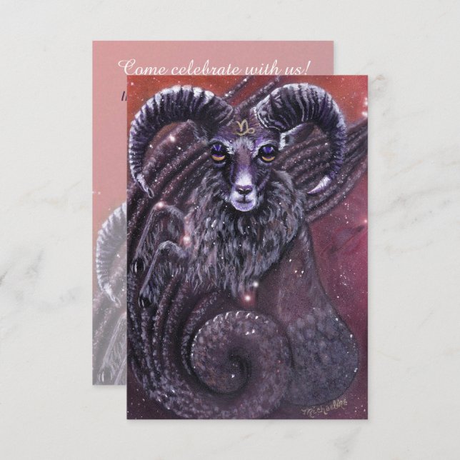 Capricorn Zodiac Birthday Invitation (Front/Back)