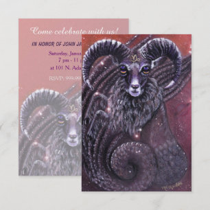 Capricorn Zodiac Birthday Invitation