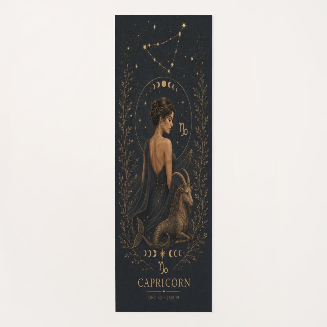 Capricorn Zodiac Celestial Yoga Mat (Front)
