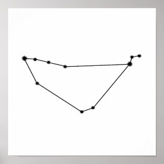 Capricorn Zodiac Constellation Modern Minimal Poster