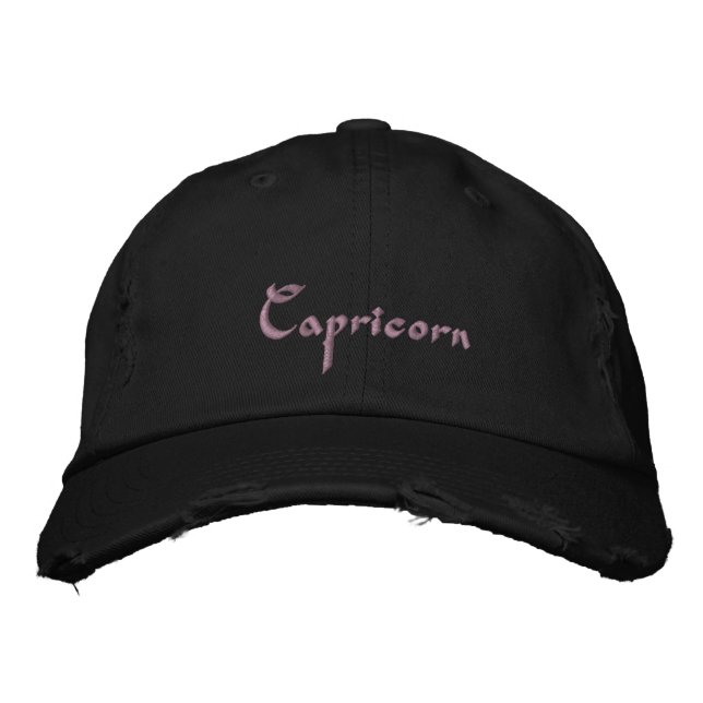 Capricorn Zodiac Embroidered Cap / Hat (Front)