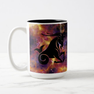 Capricorn Zodiac Galaxy Art – Astrology Horoscope  Two-Tone Coffee Mug