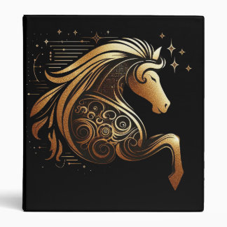 Capricorn Zodiac Gold Horse Astrology Binder