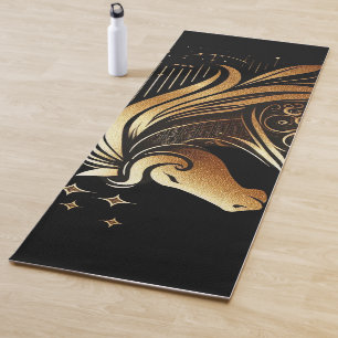 Capricorn Zodiac Gold Horse Astrology Yoga Mat