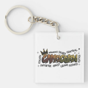Capricorn Zodiac Graffiti  Keychain