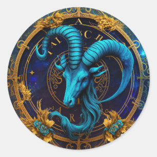 Capricorn Zodiac Graphic Classic Round Sticker