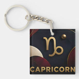 Capricorn Zodiac Luxury Celestial Astrology Gift Keychain