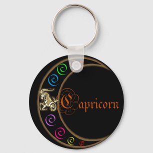 Capricorn Zodiac Moon Keychain