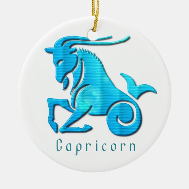 Capricorn Zodiac Orament Ceramic Ornament (Front)